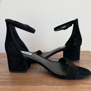 Steve Madden - Women’s Irenee Black Leather Suede Heeled Sandal size 10